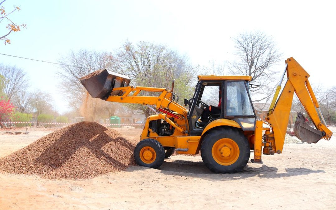 Yellow Front Loader at Construction Site